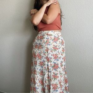 GAP floral button midi skirt